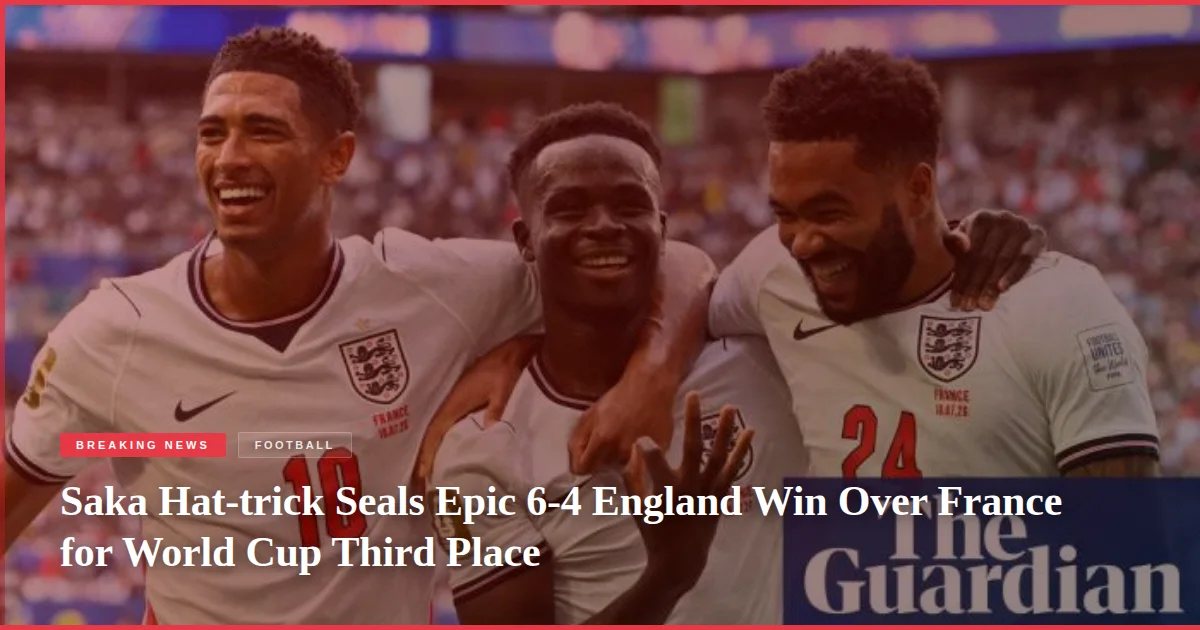 Saka Hat-trick Seals Epic 6-4 England Win Over France for World Cup Third Place