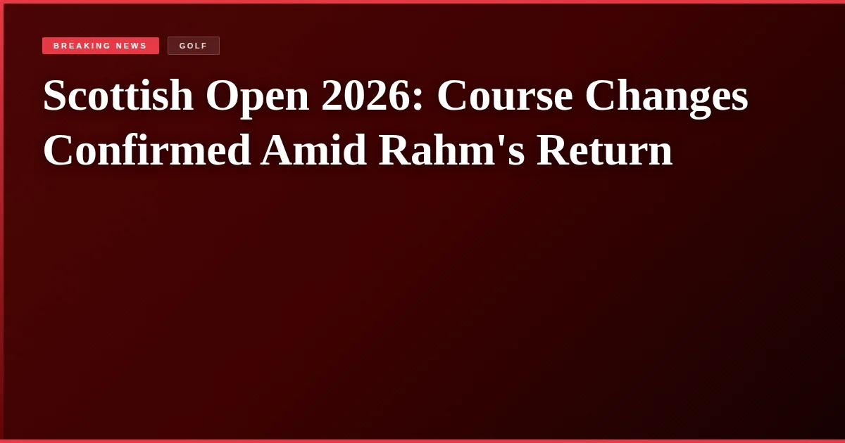 Scottish Open 2026: Course Changes Confirmed Amid Rahm's Return