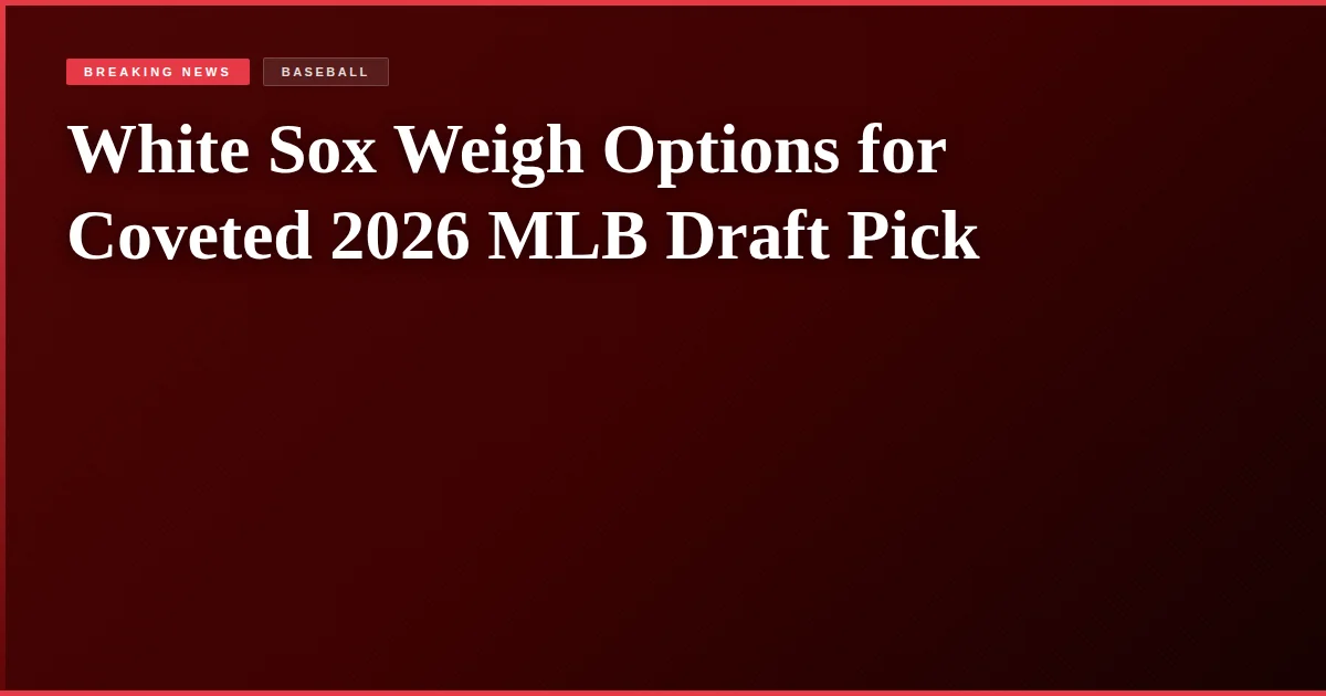 White Sox Weigh Options for Coveted 2026 MLB Draft Pick