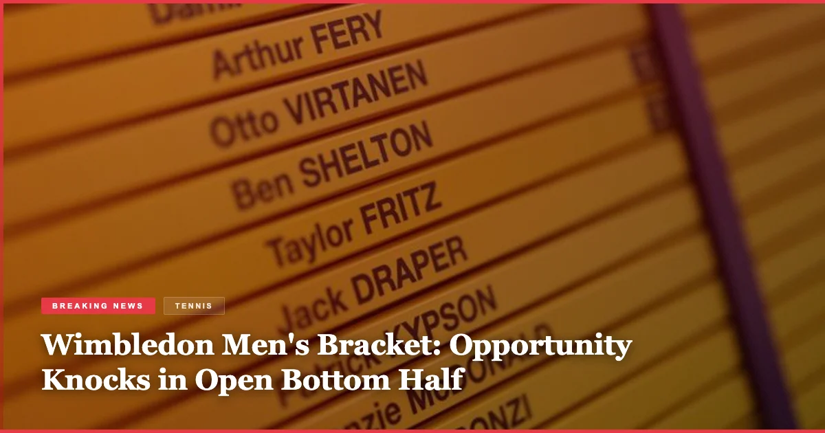 Wimbledon Men's Bracket: Opportunity Knocks in Open Bottom Half